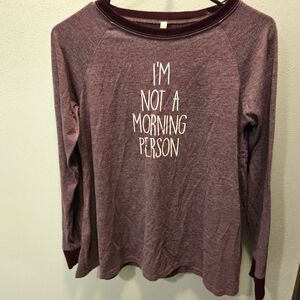 Women's Purple Pajama Long Sleeve Shirt